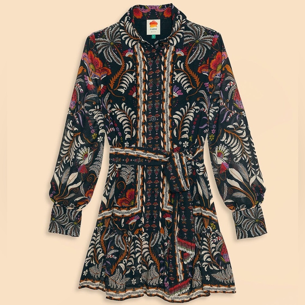 FARM Rio Multicolor Mini Dress- S - Picture 4 of 9